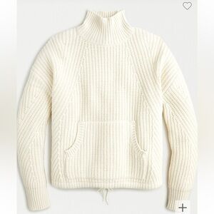 J Crew Front-pocket turtleneck merino wool sweater